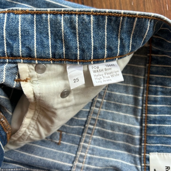 Reformation Blue Striped High Waisted Jeans - Picture 7 of 10